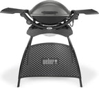 Weber Q 2400 Barbacoa Eléctrica con Soporte y Mesas Laterales, 54 x 39 cm, Dark Grey
