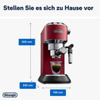 De'Longhi Dedica Style EC 685.M Cafetera Espresso de Brazo con Vaporizador, 15 cm, Plata
