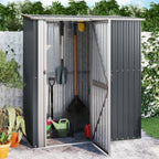 vidaXL Cobertizo de Jardín de Acero Galvanizado Antracita 180,5 x 97 x 209,5 cm