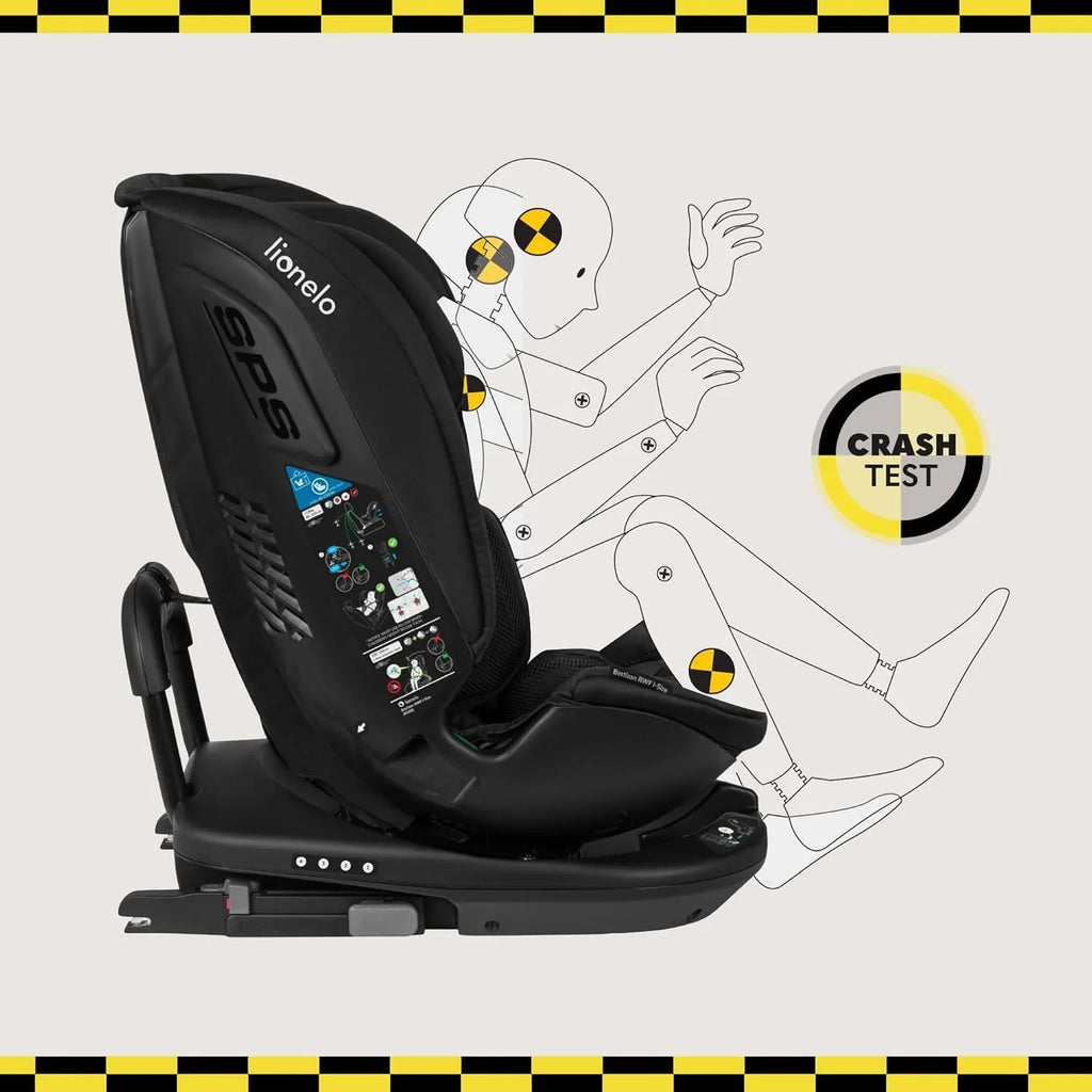 LIONELO Bastiaan RWF i-Size Silla de Coche Giratoria 360° de 40 a 150 cm, Isofix y Top Tether