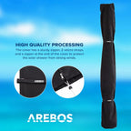 Arebos Ducha Solar 35 L de 216 cm con Termómetro y Lavapiés, Negra