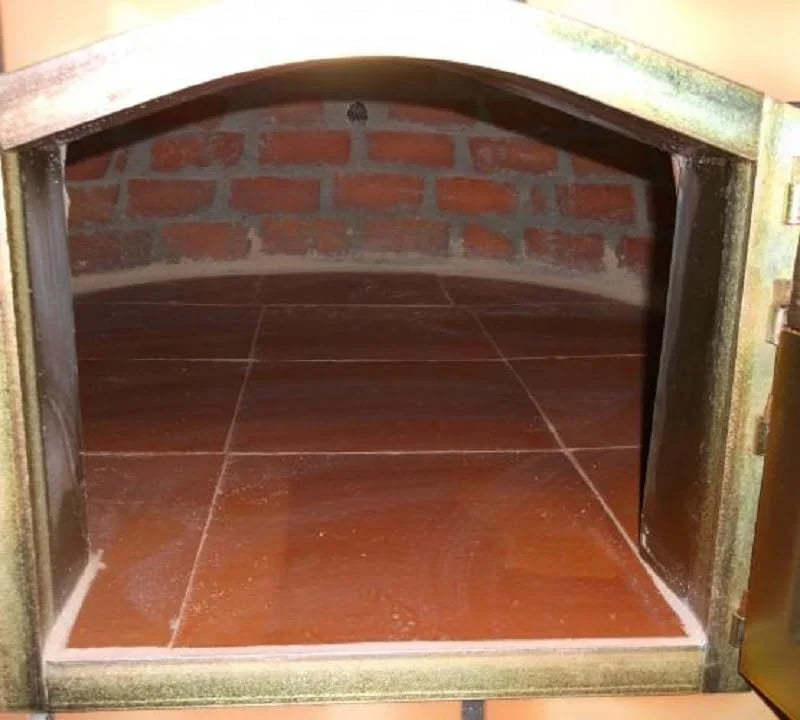 AzJardin Horno de Leña Moruno 100 cm de Ladrillo Refractario con Puerta y Termómetro