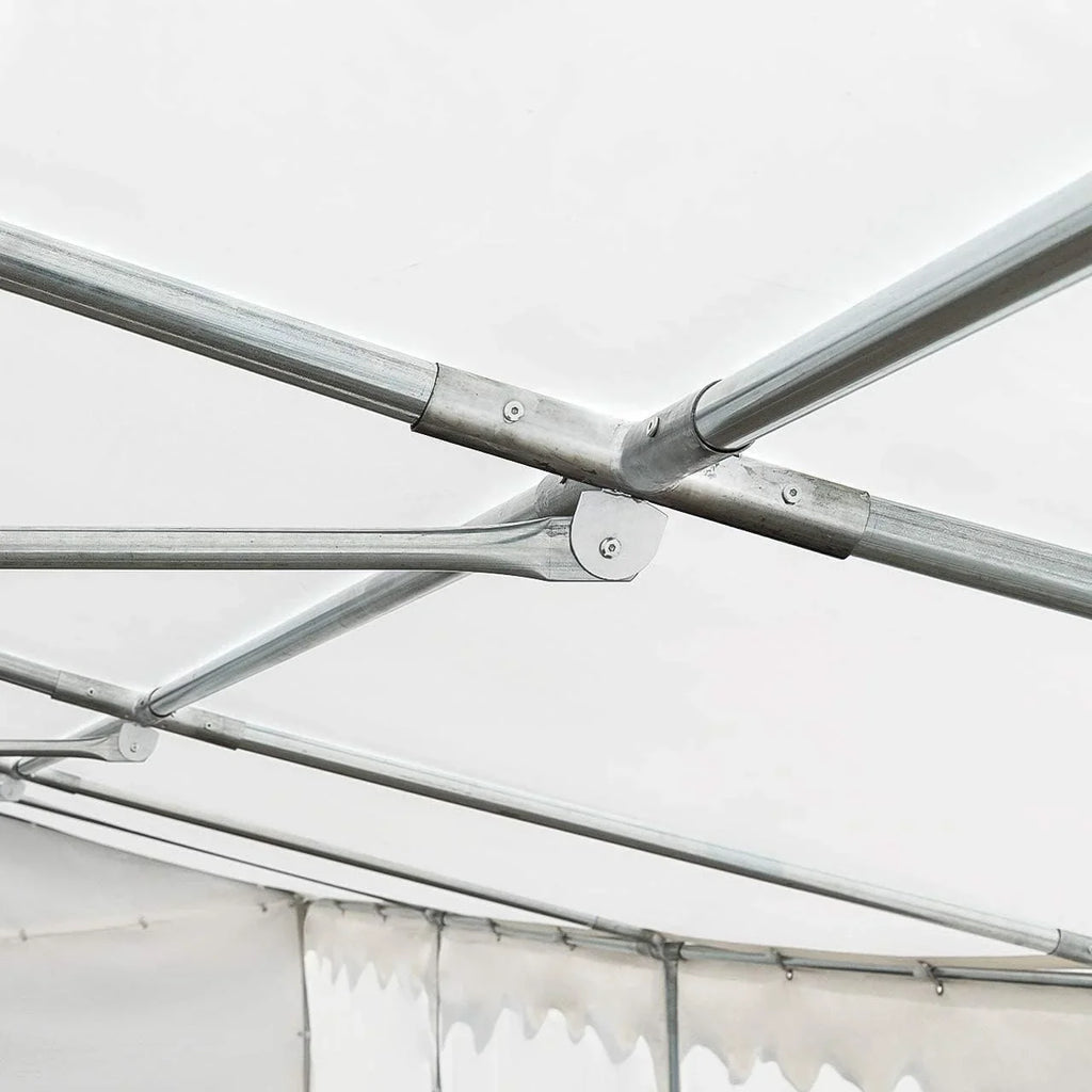 TOOLPORT Carpa Almacén 5 x 10 m Lona PVC 750 N Impermeable Gris con Base Reforzada