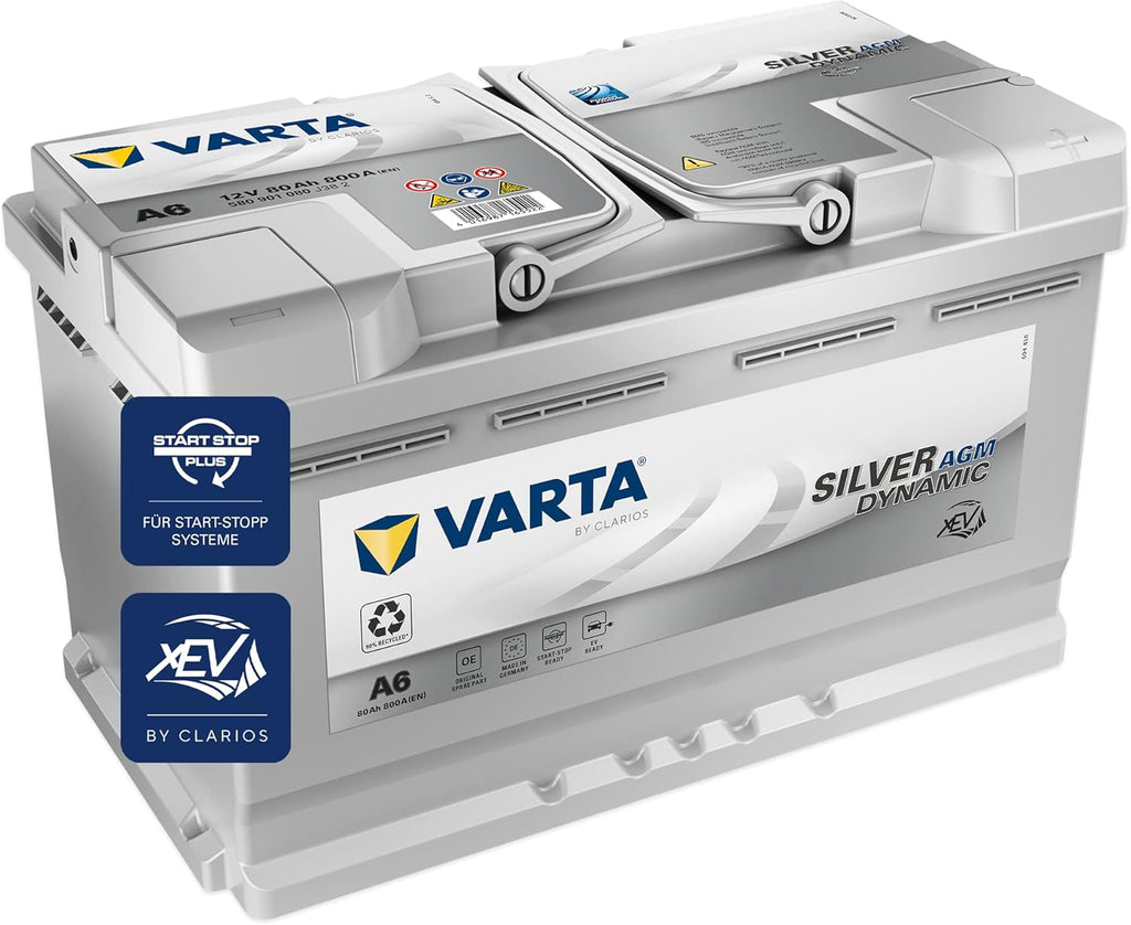 VARTA Silver Dynamic AGM A6 Batería de Coche 12 V 80 Ah 800 A para Start-Stop