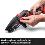 Einhell GE-PS 18/15 Li Minimotosierra de Poda a Batería 18 V Brushless, 12,5 cm, con Batería 2,5 Ah