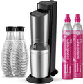 SodaStream Crystal 3.0 Máquina de Agua con Gas con 2 Cilindros CO2 Quick-Connect y 2 Jarras de Cristal