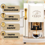 Faber Pro Total Deluxe Cafetera de Monodosis ESE 44 mm de Latón, 1,3 L