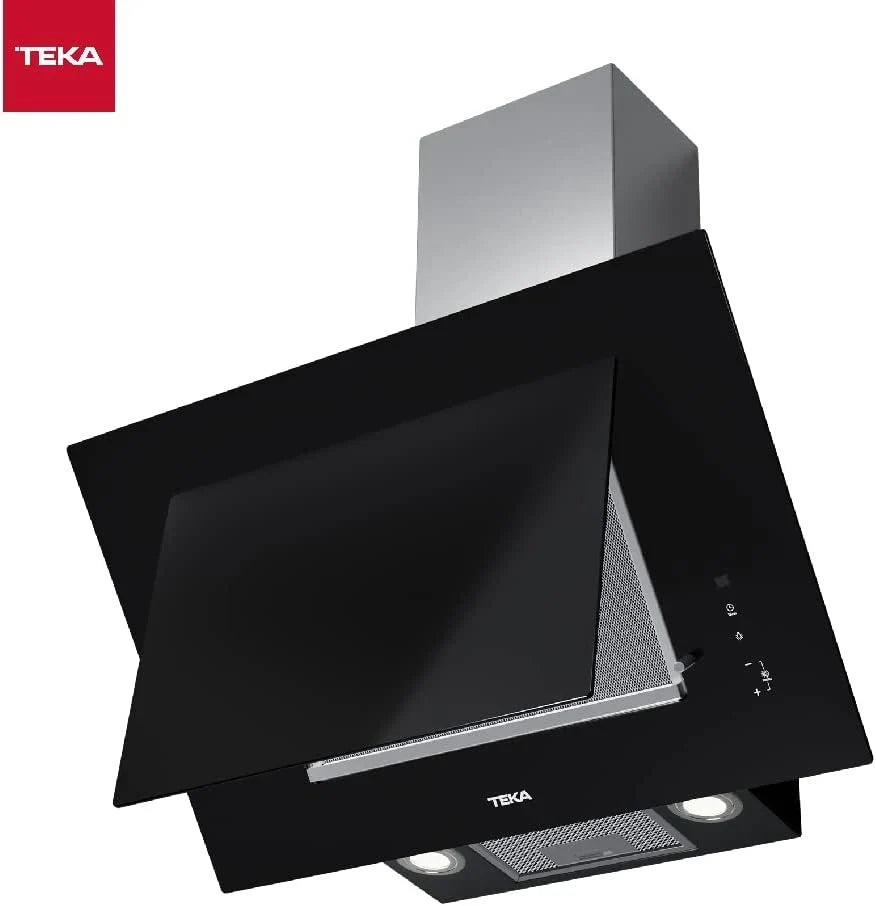 TEKA DVT 78660 TBS Campana Decorativa Vertical 70 cm, Aspiración Perimetral, Motor EcoPower, Negra