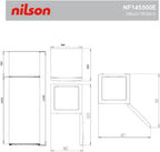 NILSON NF145500E Frigorífico 2 Puertas 206 L, 143 cm, Silencioso 40 dB, Blanco, Clase E