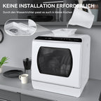 Hermitlux Mini Lavavajillas de Sobremesa para 4 Cubiertos con Depósito de 5 L, Blanco
