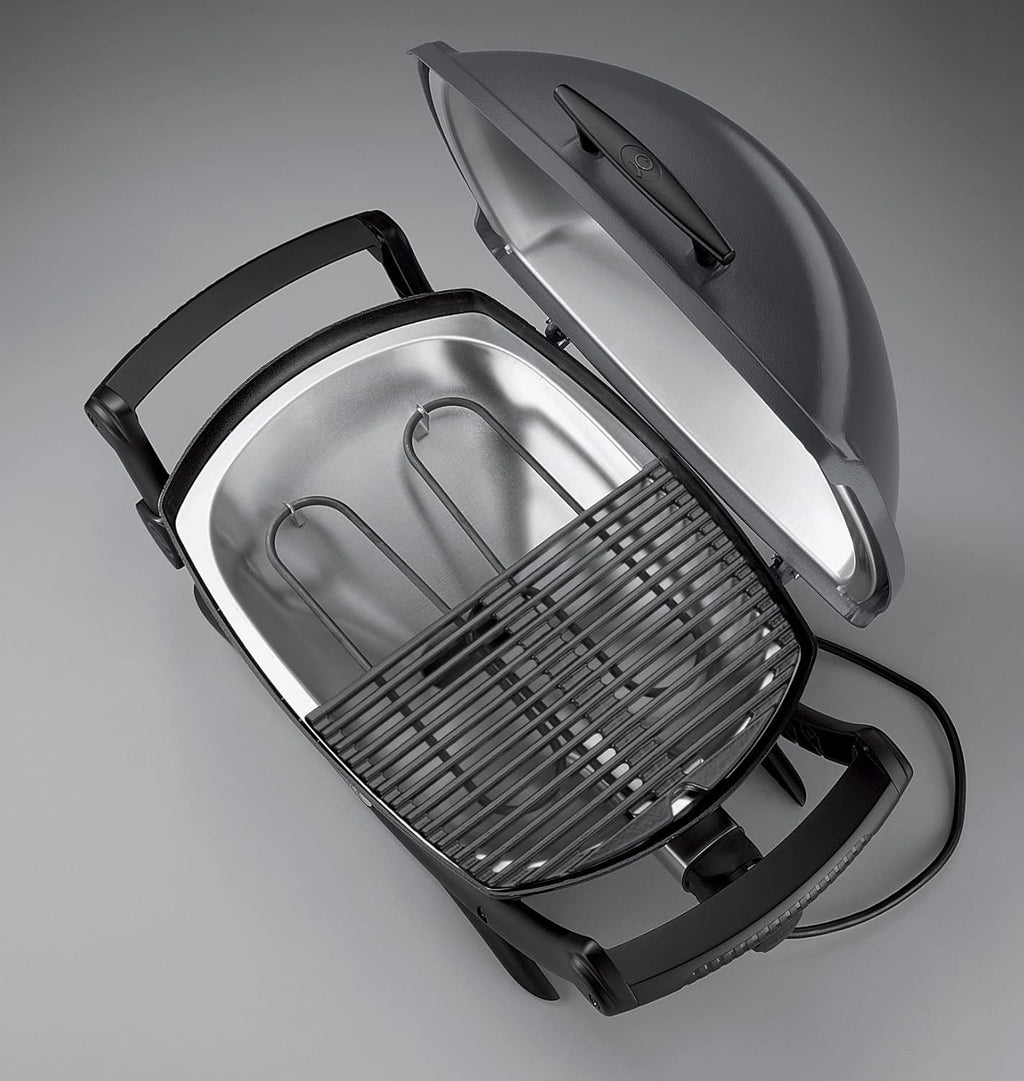 Weber Q 2400 Barbacoa Eléctrica con Soporte y Mesas Laterales, 54 x 39 cm, Dark Grey