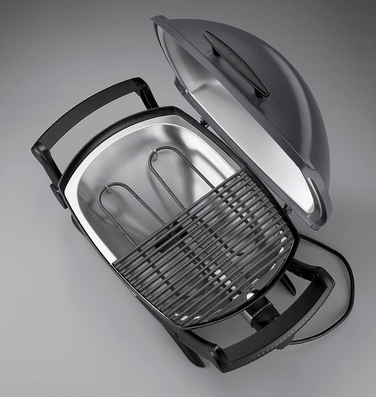 Weber Q 2400 Barbacoa Eléctrica con Soporte y Mesas Laterales, 54 x 39 cm, Dark Grey