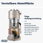 De'Longhi Dedica Style EC 685.M Cafetera Espresso de Brazo con Vaporizador, 15 cm, Plata
