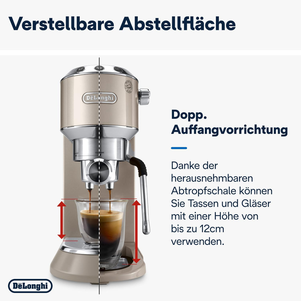 De'Longhi Dedica Style EC 685.M Cafetera Espresso de Brazo con Vaporizador, 15 cm, Plata