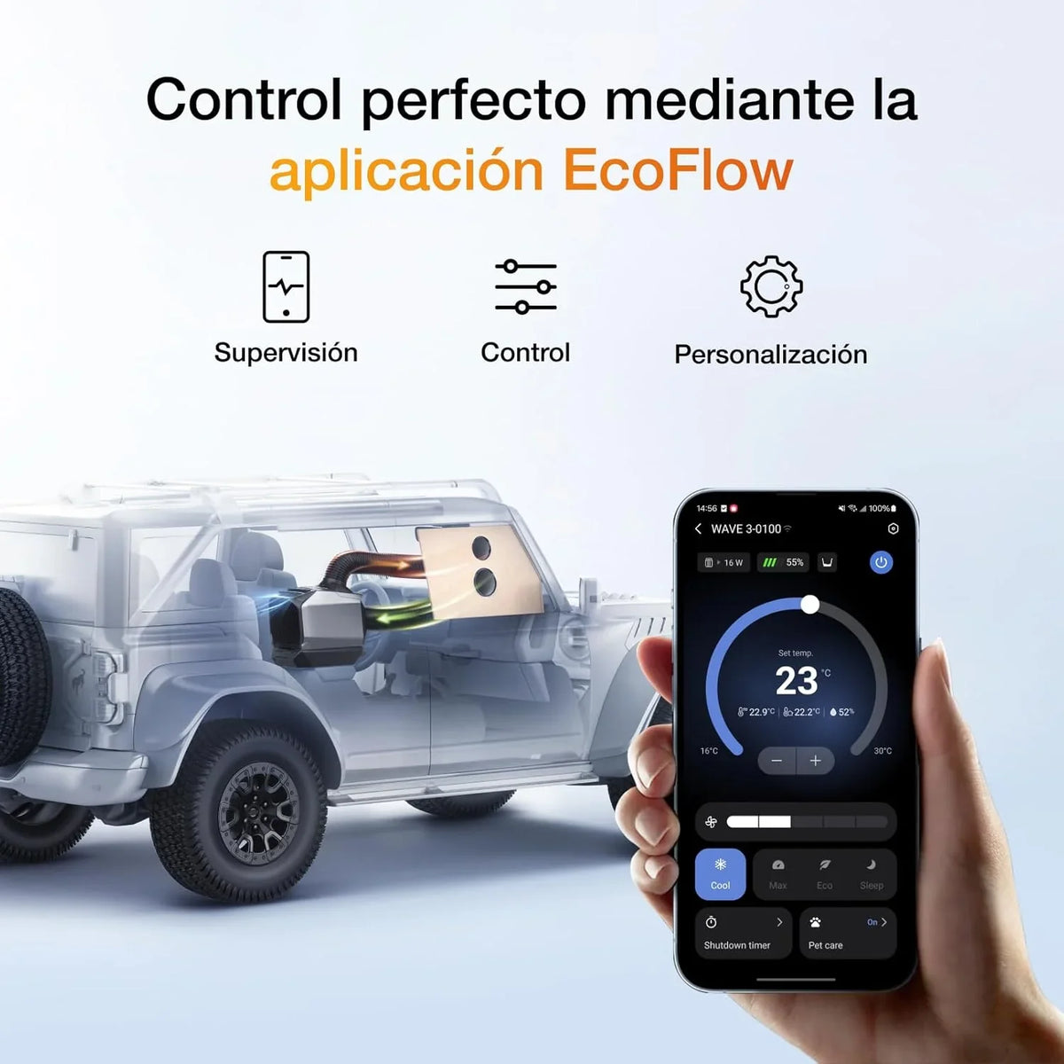 EcoFlow WAVE 3 Climatizador Portátil con Batería Extra 1024 Wh, Frío 1800 W y Calor 2000 W