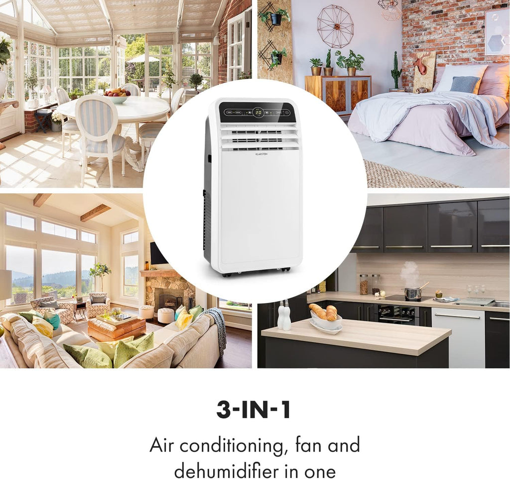 Klarstein Aire Acondicionado Portátil 4 en 1 con Modo Noche y Bajo Consumo, hasta 12000 BTU