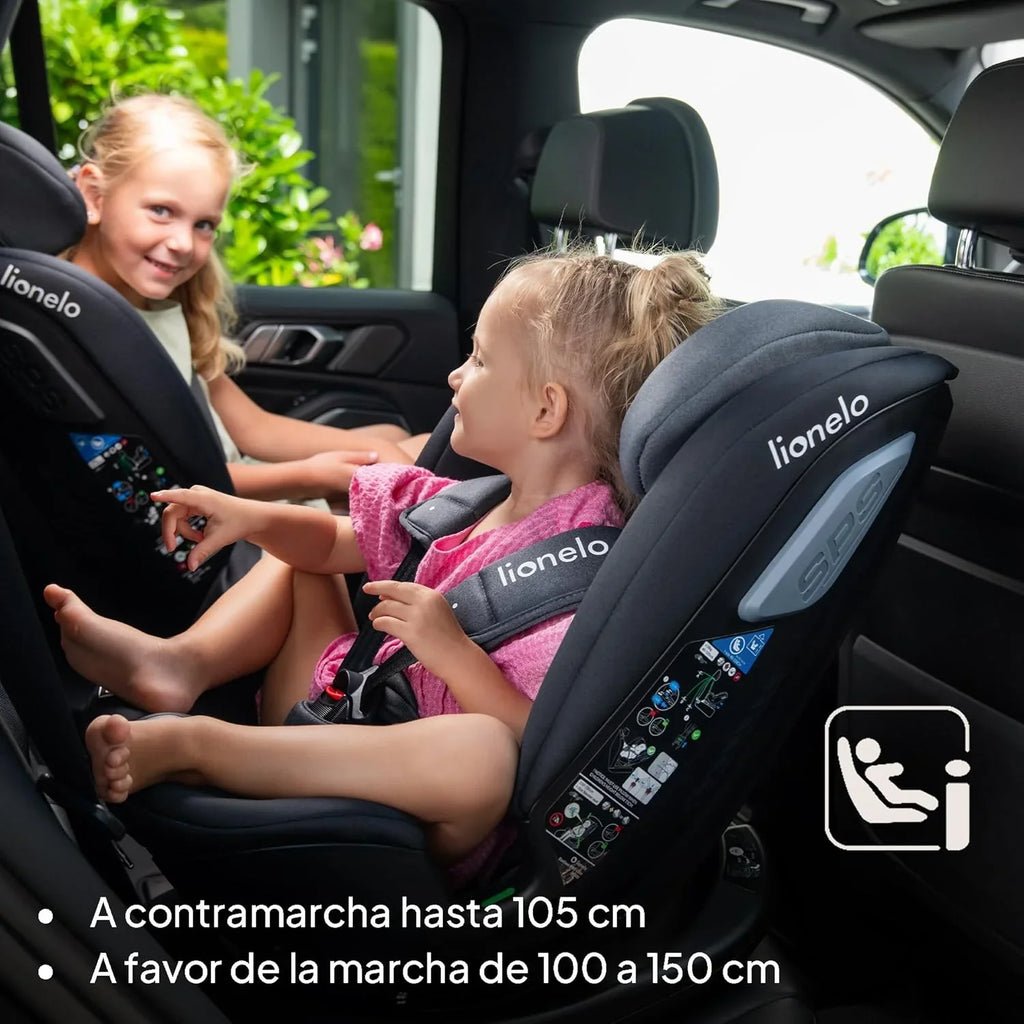 LIONELO Bastiaan RWF i-Size Silla de Coche Giratoria 360° de 40 a 150 cm, Isofix y Top Tether