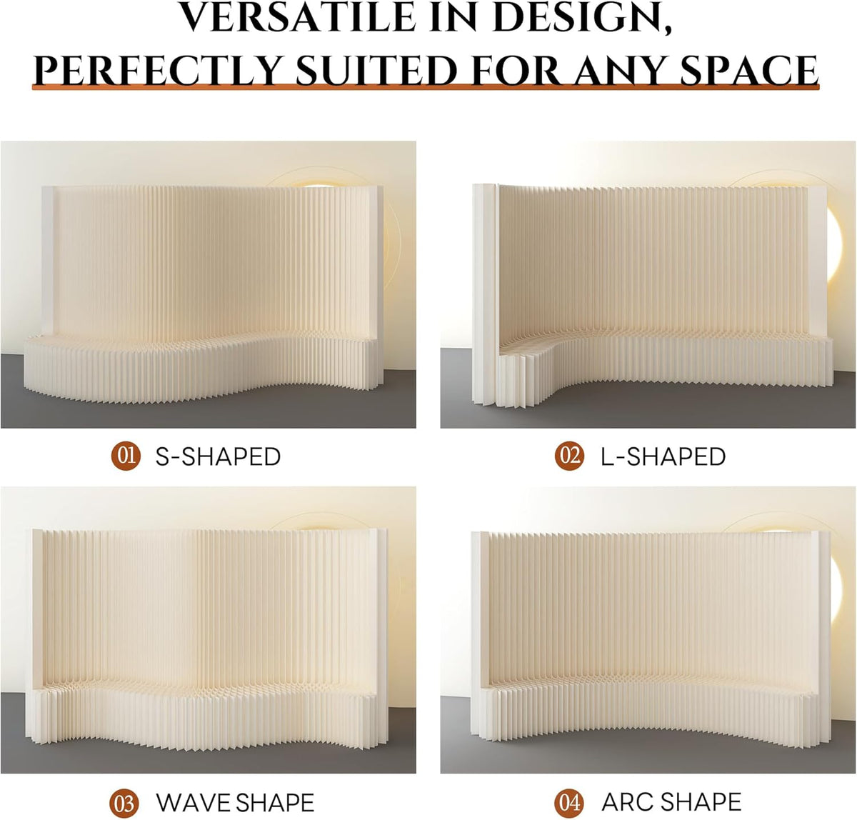 Biombo Separador Plegable con Estante 300 x 43 x 200 cm, Blanco