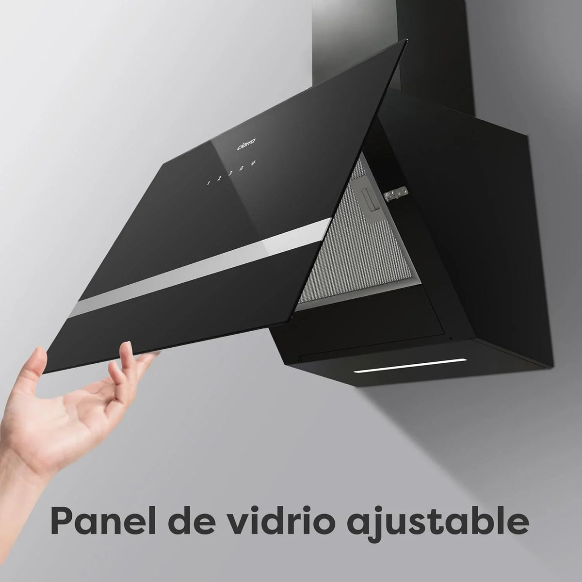CIARRA CBCB6736H Campana Extractora Inclinada 60 cm 650 m³/h con WiFi, Luz LED y Panel Táctil, Negra