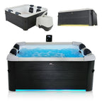 Spa Hinchable Oslo para 6 Personas 850 L con Iluminación LED y App, Gris