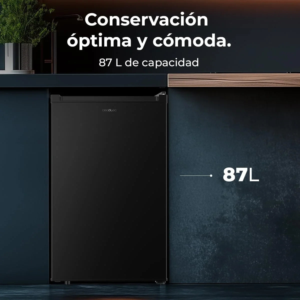 Cecotec Bolero CoolMarket TF 87 Black Congelador Vertical 87 L, 83,6 cm, Puerta Reversible