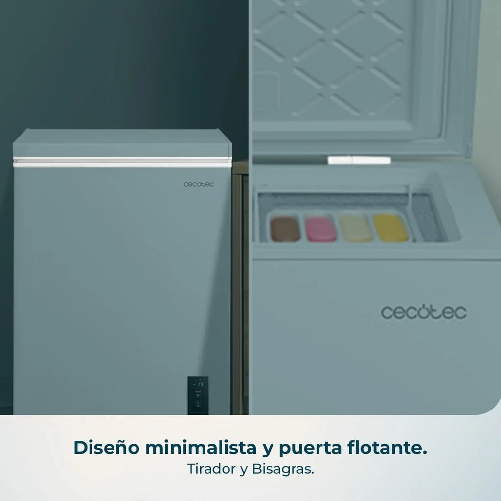 Cecotec Bolero CoolMarket Chest 143P White E Congelador Horizontal 143 L, Puerta ZeroG, Dual Function