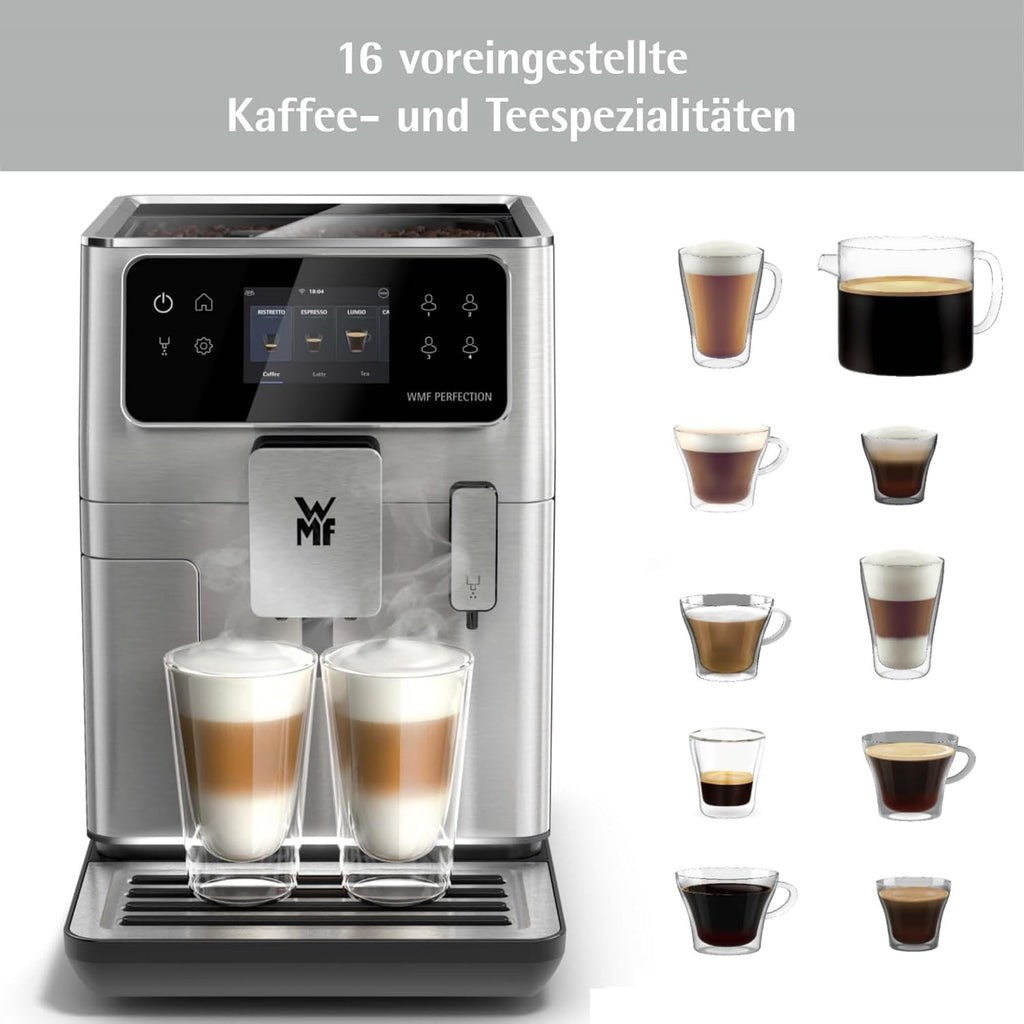 WMF Perfection 640 Cafetera Superautomática con Sistema de Leche, 16 Especialidades y Doble Thermoblock