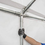 TOOLPORT Carpa Almacén 5 x 10 m Lona PVC 750 N Impermeable Gris con Base Reforzada