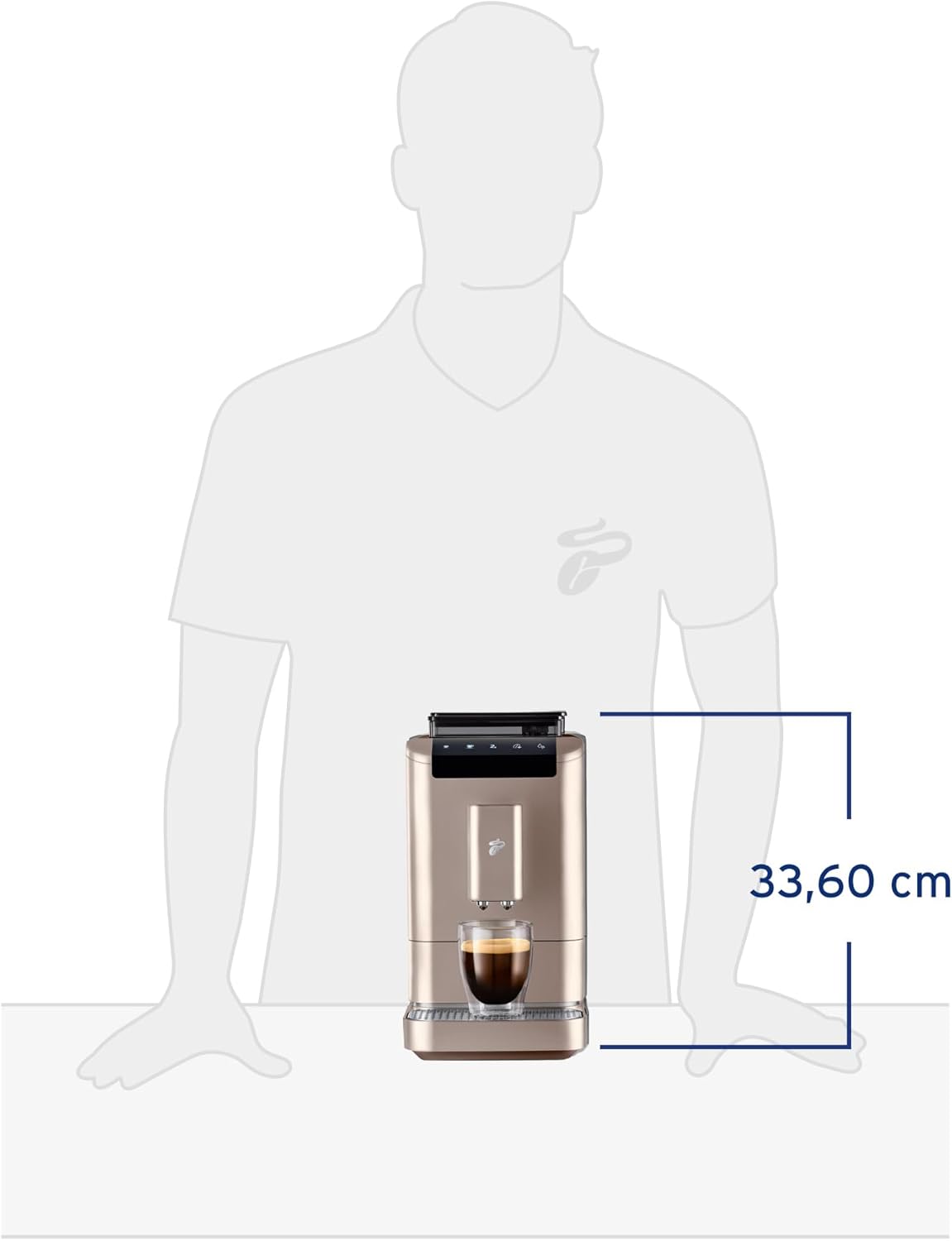Tchibo Esperto2 Caffè Cafetera Superautomática con Función 2 Tazas, Granite Black