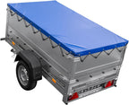 Remolque Basculante 200 con Rueda Jockey, Laterales Extra y Lona Azul, 750 kg