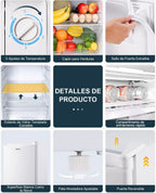 Upstreman BR321 Frigorífico Pequeño con Congelador 91 L, Silencioso, Blanco