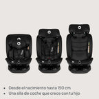LIONELO Bastiaan RWF i-Size Silla de Coche Giratoria 360° de 40 a 150 cm, Isofix y Top Tether