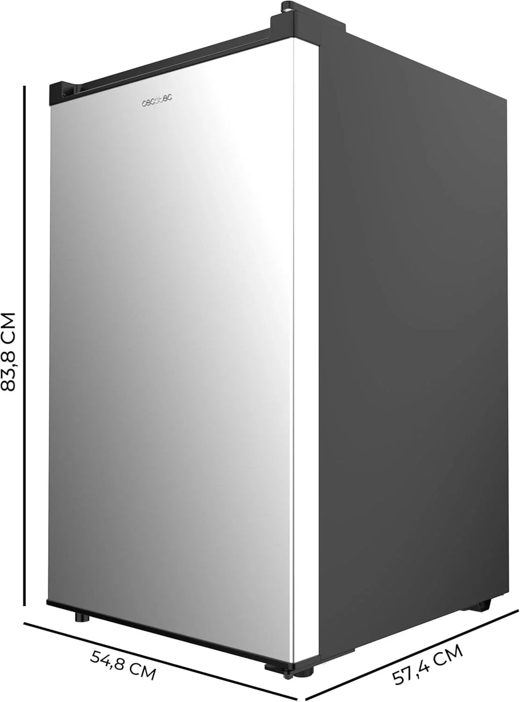Cecotec Bolero CoolMarket TF 97 Inox Congelador Vertical 97 L, 3 Cajones, Puerta Reversible