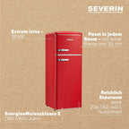 SEVERIN RKG 8933 Frigorífico Combi Retro 206 L con Congelador 4 Estrellas