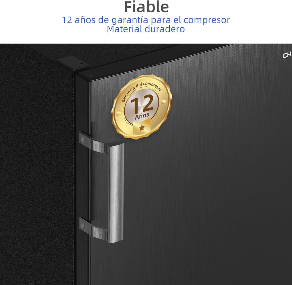 CHiQ FSD166NE4E Congelador Vertical No Frost 166 L, Control Electrónico, Inox Negro, Clase E