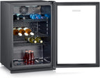 SEVERIN FSK 8840 Nevera para Botellas con Cerradura y Luz LED, 118 L, Negro/Plata