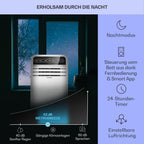 Klarstein Aire Acondicionado Portátil 4 en 1 con Modo Noche y Bajo Consumo, hasta 12000 BTU