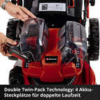 Einhell GE-CM 36/47 S HW Li Cortacésped a Batería 36 V 47 cm con Tracción, 4 Baterías 4 Ah
