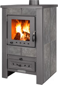 ProTermo Alpina G Estufa de Leña 8 kW con Ladrillo Refractario, Antracita