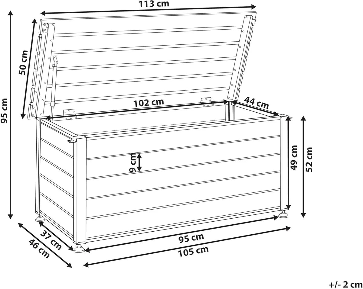 Beliani Campalto Arcón de Exterior de Aluminio Blanco 113 x 50 cm, 190 L