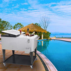 Carrito Nevera con Ruedas 80 Quart (75 L) para Terraza, Patio y Fiestas