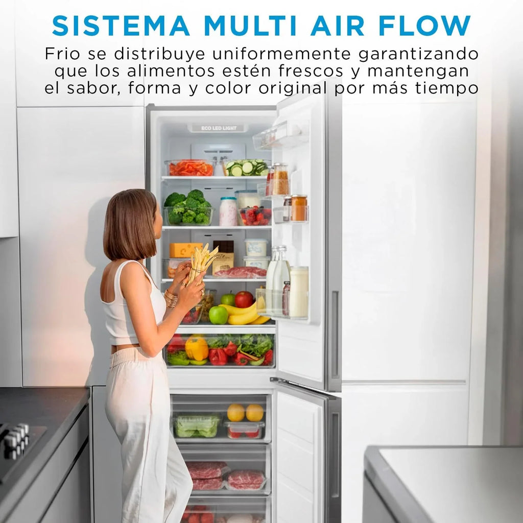 Midea MDRB424FGE02OE Frigorífico Combi No Frost 310 L, 188 x 60 cm, Inox