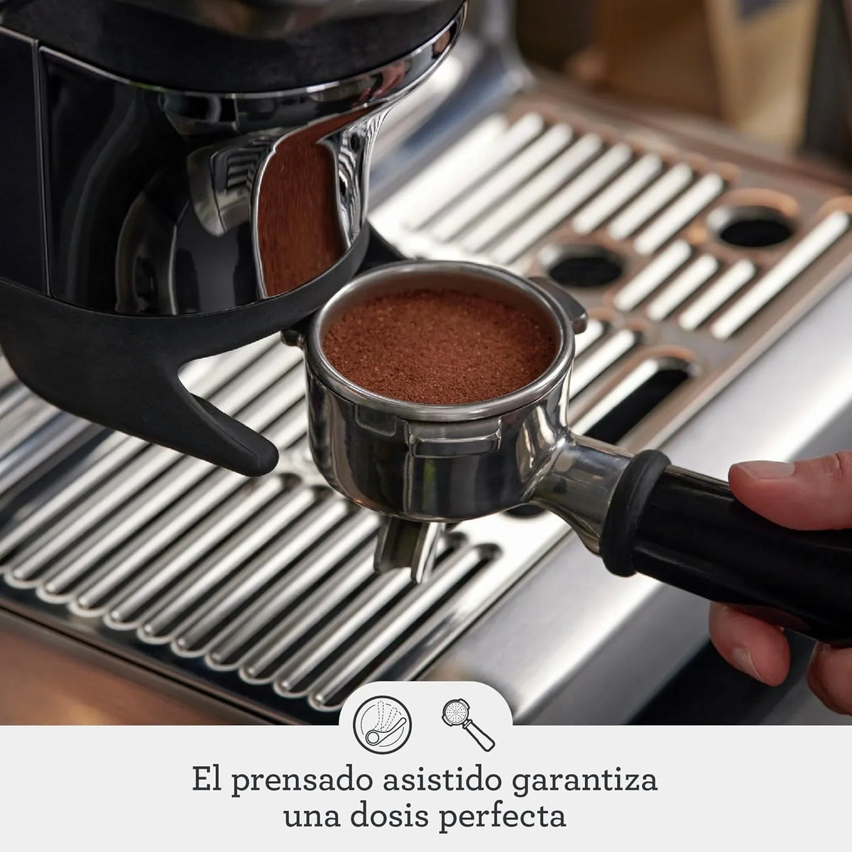 Sage Barista Express Impress Cafetera Espresso con Molinillo y Espumador, 1850 W, Acero Inoxidable
