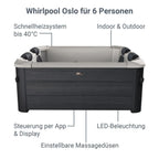 Spa Hinchable Oslo para 6 Personas 850 L con Iluminación LED y App, Gris