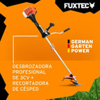 FUXTEC PS162 Desbrozadora de Gasolina 62 cc 3,5 CV 2 en 1 con Arnés y Antivibración
