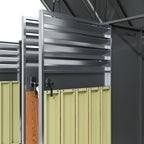 Cubre Contenedores Cuádruple para 4 Cubos de 240 L con Tapa Hidráulica y Cerradura, Gris Efecto Madera