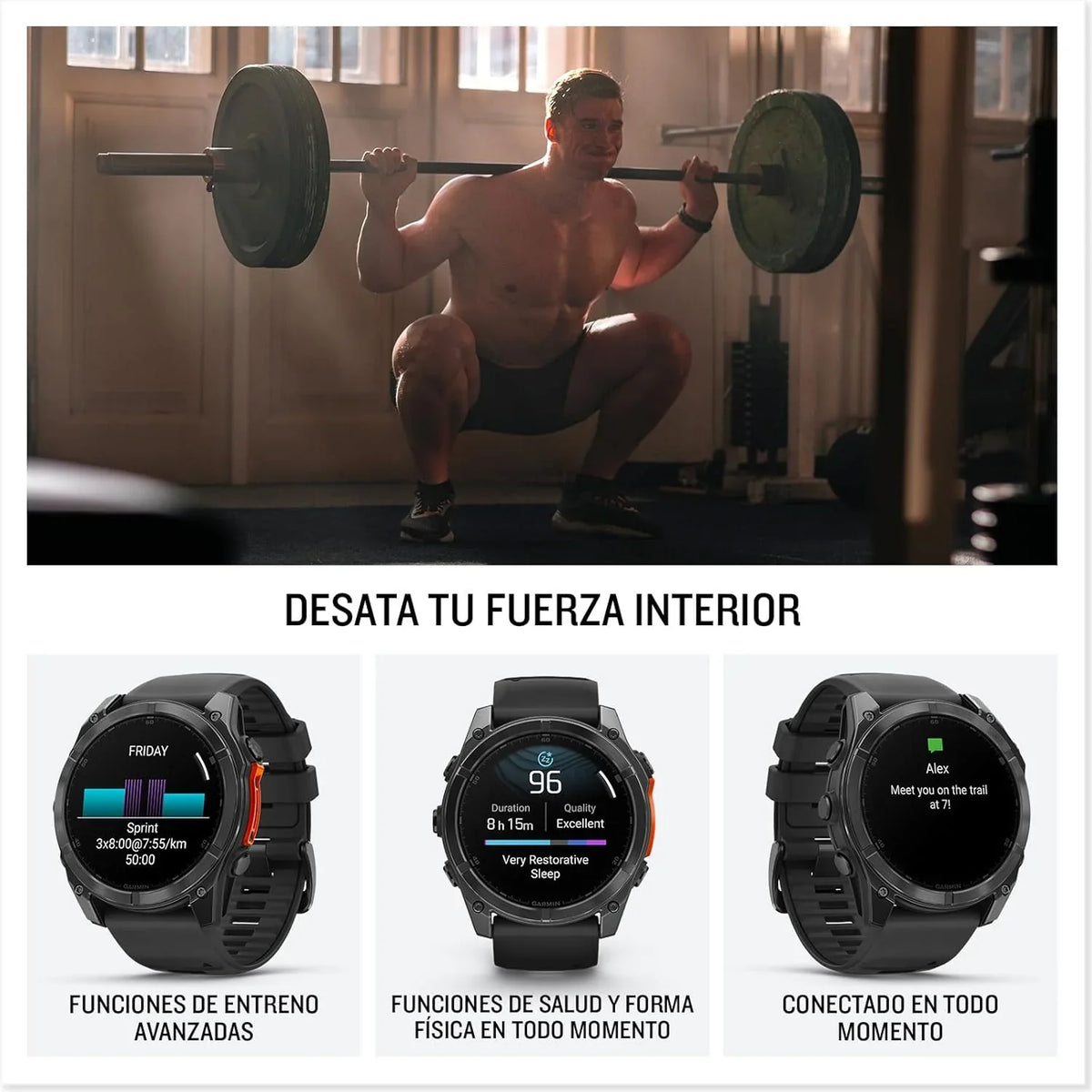 Garmin fēnix 8 51 mm Reloj GPS Multideporte AMOLED con Linterna, Mapas y hasta 29 Días de Autonomía, Negro