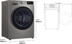 RH90V9PV2N Secadora con Bomba de Calor 9 kg Dual Inverter, Serie 900, Inox Antihuellas, Clase C
