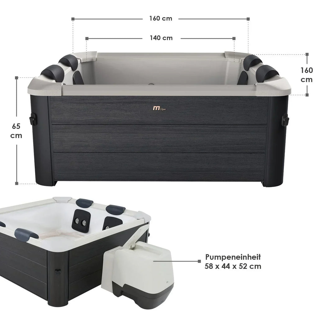 Spa Hinchable Oslo para 6 Personas 850 L con Iluminación LED y App, Gris