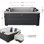 Spa Hinchable Oslo para 6 Personas 850 L con Iluminación LED y App, Gris